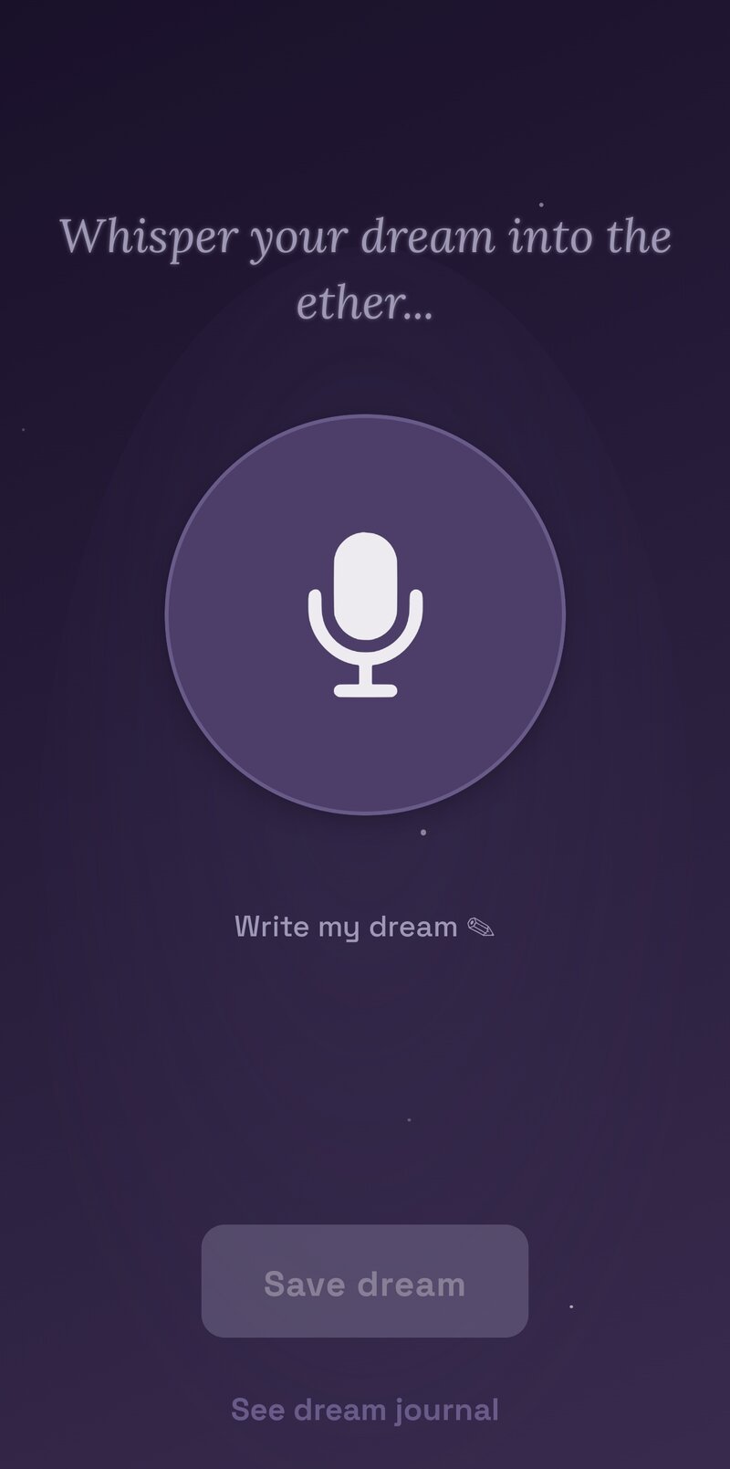 Enregistrement vocal de votre rêve